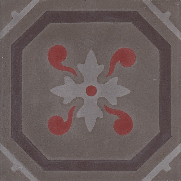 cementtile carreau ciment Clovis Taupe 20x20 /C2 C4 C19 C102