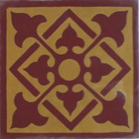 cementtile carreau ciment Basile red 20x20 /C4 C5