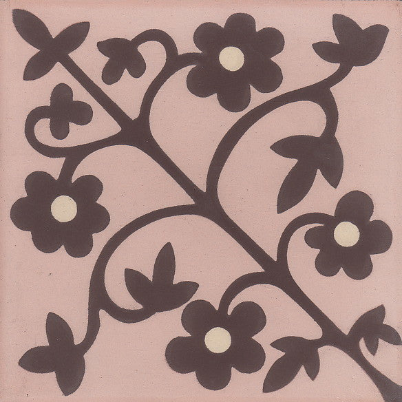 cementtile carreau ciment Emma aubergine 20x20 /C711 U22
