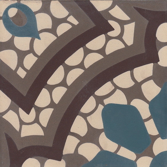 cementtile carreau ciment Georges chocolate 20x20 /C14 C19 C111 C609