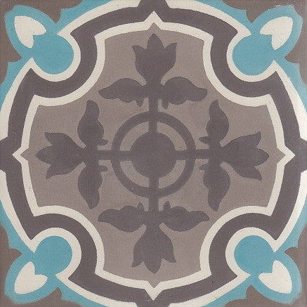 cementtile carreau ciment Leon water bleu 15x15 /C1 C32 C33 C34 C38